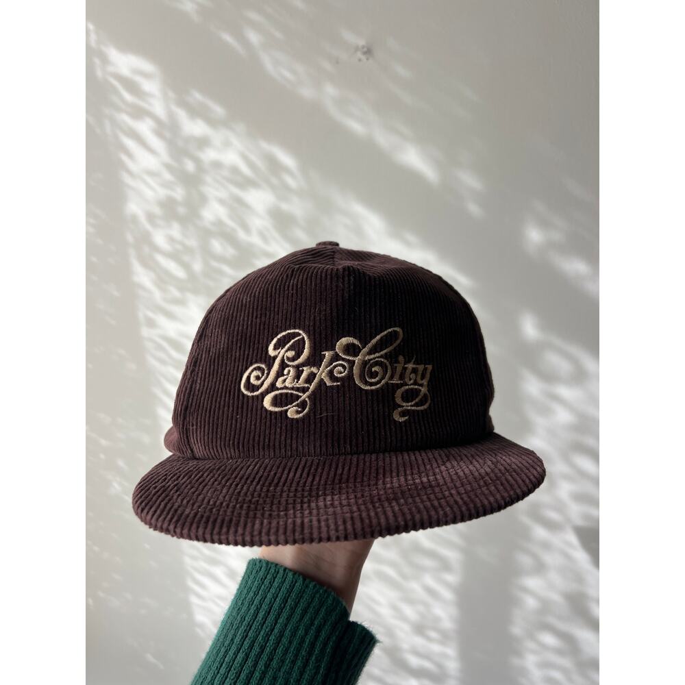 Y2K Vintage Brown Corduroy Park City Trucker Hat